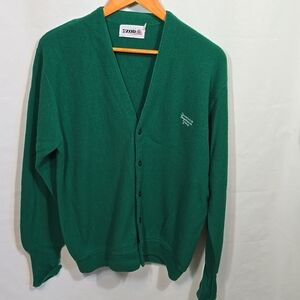 IZOD VTG Green Cardigan  Men's Large